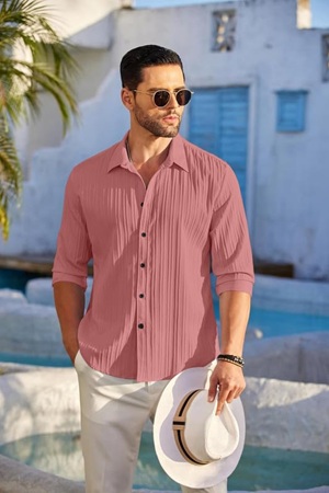 Men's Casual Cotton Long Sleeve Shirt 